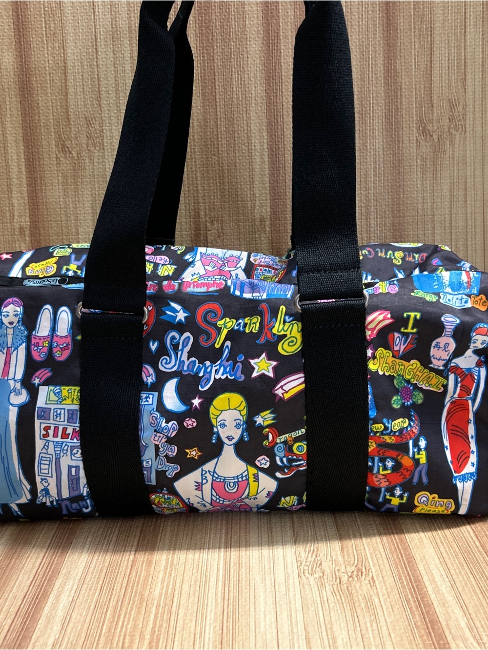 LeSportsac Sara Schwartz Night Life Mini Boston Duffle Bag - Picture 3 of 16